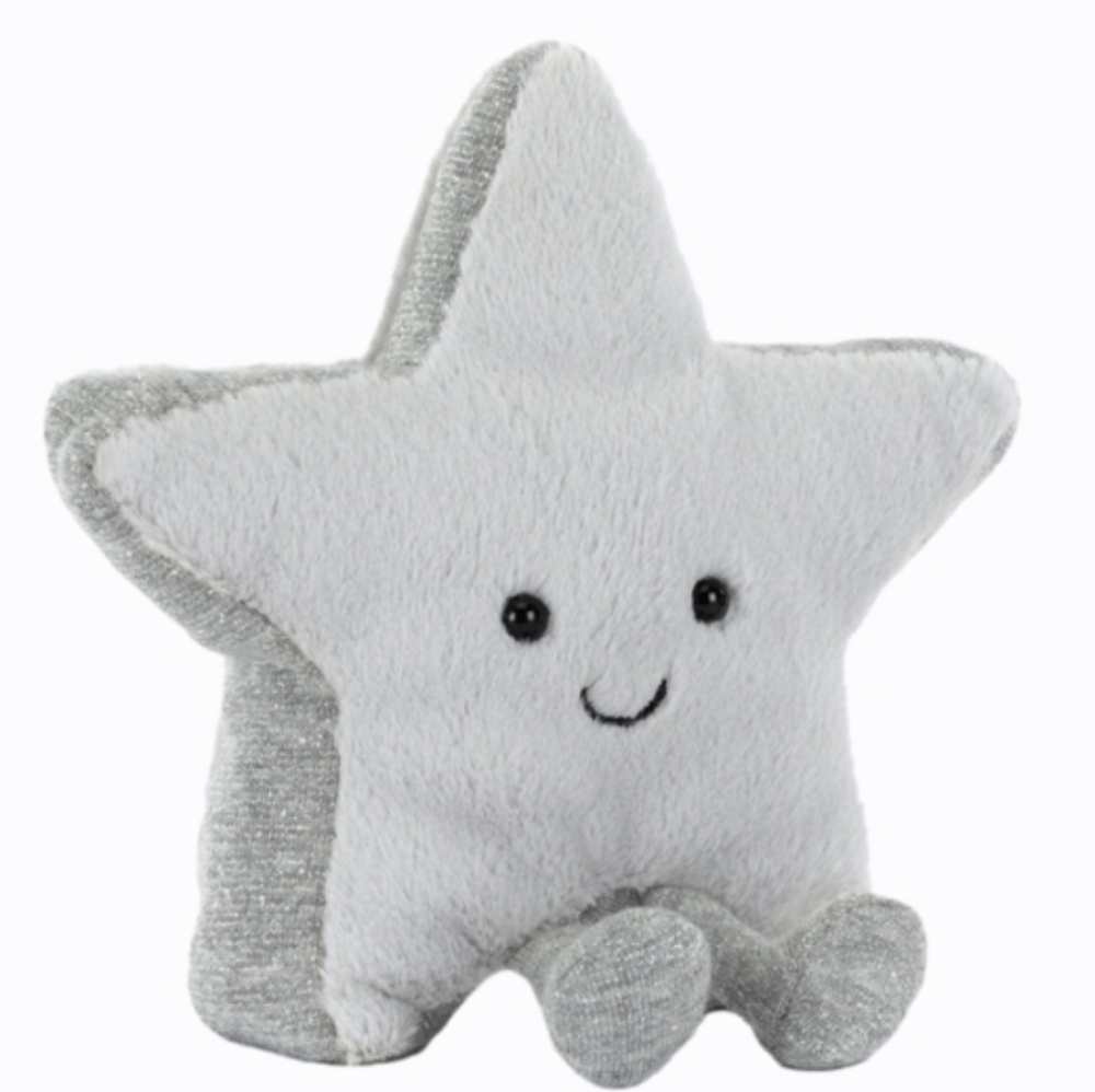 Jellycat Amuseables Silver Star 6.7x5.9x1.6" Soft & Plush BNWT Authentic